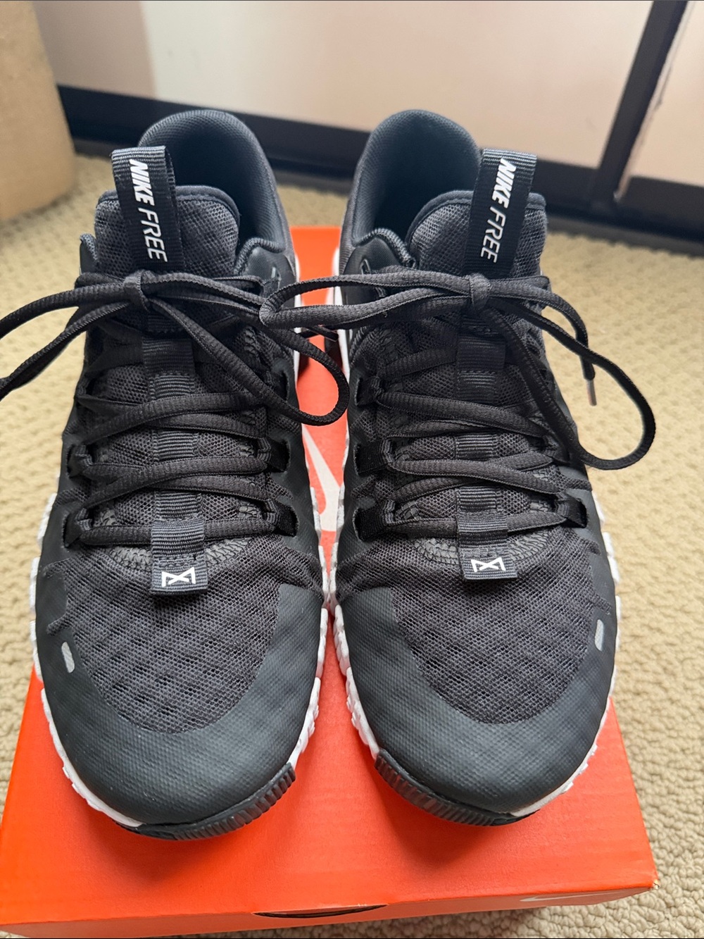 Nike Black and White Metcon 5 Training Shoes